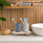 Natural Travertine Tray Pedestal Stand, Stone Riser for Bathroom & Kitchen - Image 6