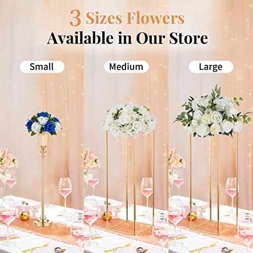 NUPTIO Flower Ball Arrangement Bouquet - 10 Pcs 9.5 inch Diameter Royal Blue Fake Flowers Roses Balls for Centerpieces Tables - Artificial Rose Arrangements for Wedding Centerpiece Table Decorations - Image 6