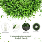 20" Boxwood Wreaths for Front Door – Boxwood Wreath with Sash - Image 4
