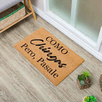 Coir Doormat 'Como Chingas Pero Pasale' - 23.6 x 15.7 Inch, Water-Resistant, Machine Made, Low Pile, Rustic Style - Image 2