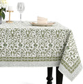 CPC Meadow Vine Tablecloth 100% Cotton 60x60 Inch Indian Block Print Rectangle Table Cover, Table Cloth for Gifting in Weddings, Halloween, Fall, Christmas, Thanksgiving by COTTONPRINTCLUB