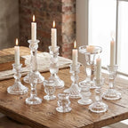 Mumufy 10 Pcs Glass Taper Crystal Candle Holders,Classic,Clear by Mumufy