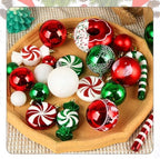 Christmas Tree Ornaments Green Red White Xmas Ball Ornaments Set of 60 Pack - Image 4