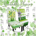 St Patricks Day Chair Covers Set of 6 Shamrock Chair Back Covers St Patrick's Day Dining Chair Covers for Party Kitchen Decorations - Image 4