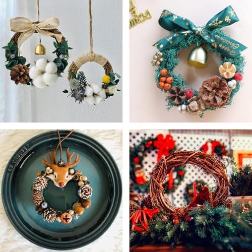 40 Pieces 4 Inch Natural Grapevine Wreath, Small Grapevine Wreaths, Vine Branch Wreath, for Christmas, Weddings, DIY Crafts, Parties and Festive Holiday Ornaments - Image 7