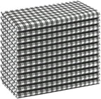 Native Fab Gingham Cloth Napkins 16x16 inches, 100% Cotton Dinner Napkins with Checks, Set of 12, Machine Washable Cloth Napkins, Soft Breathable Absorbent, Grey White - Image 6