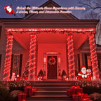 JMEXSUSS 400 LED Red Christmas Lights, 132ft String Lights Plug in - Image 3