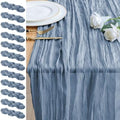 Cheesecloth Table Runner 10FT 12Pcs Dusty Blue Boho Gauze Runners by Xiomot