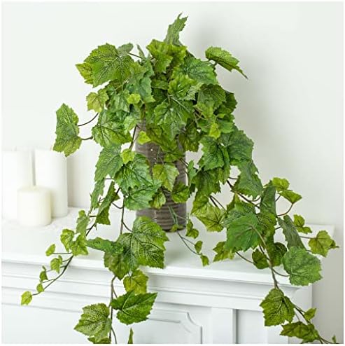 Factory Direct Craft Grape Leaf Cascading Artificial Ivy Vine Bush Greenery - Indoor/Outdoor Tuscany Vineyard Winery Hanging Grape Leaves Plant for Home Porch or Patio Decor (39" L) by FactoryDirectCraft