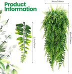 XunYee 28 Pcs Artificial Hanging Plants 32 Inch, Greenery Mix - Image 2