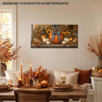 WAXWHELK Pumpkin Fall Canvas Wall Art, Lanterns Sunflowers and Gingham Bow Rustic Farmhouse Painting Pictures, Pumpkin Autumn Thanksgiving Artwork Decor for Bedroom Living Room (24"x47") - Image 2