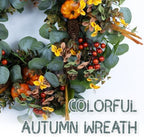 24" Eucalyptus Fall Wreath with Pumpkin Foliage for Farmhouse Autumn Door - Image 6