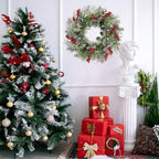 Sggvecsy 21 Inch Artificial Christmas Wreath for Front Door Xmas Red Berry Wreath with Pine Needles Pine Cones Eucalyptus Leaves Christmas Hanging Decorations for Wall Outdoor Home Window Decor - Image 5
