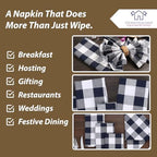 LFH Home 100% Cotton Cloth Reusable Dinner Napkins Set of 12 Washable Soft Decorative Buffalo Plaid Gingham and Checkered Table Napkins for Holidays Wedding Farmhouse Decor 18x18 Inch-Navy Blue&White - Image 6