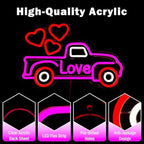 Valentines Day Neon Sign Valentines Truck Led Sign Dimmable Neon Heart Light Red Truck Valentine Window Lights Gift for Girlfriend Couples Anniversary Decor - Image 6