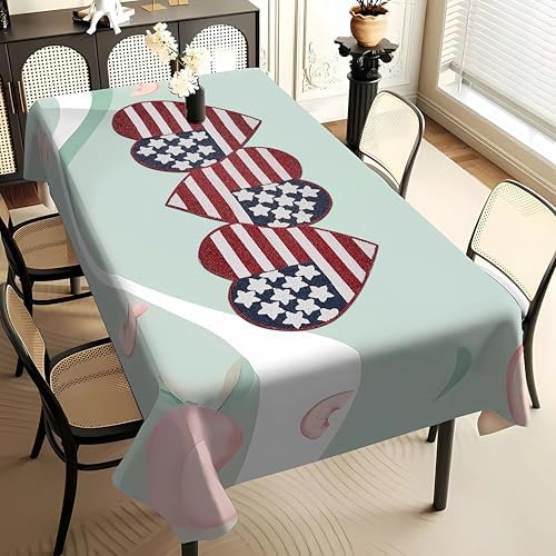 Independence Day 4th of July Patriotic Theme American Flag Table Runner - Heart Shape Decorative Beaded Runner for Christmas Holiday Harvest Easter Events - 13x36 - Red Multi - Image 2