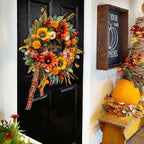 24 Inch Harvest Fall Wreaths for Front Door, Rustic Harvest Autumn Wreath - Image 7