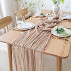 Cheesecloth Table Runner 10FT 12Pcs Nude Pink Boho Gauze Sheer Runners - Image 6