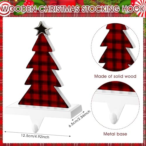 Hicarer 4 Pack Christmas Tree Stocking Holders for Fireplace Mantel - Image 2