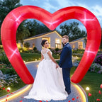 9 * 4.5FT Red Valentine Inflatables Outdoor Decorations Heart Shaped Blow up Inflatable Archway with Build in LED for Indoor Outdoor Party Lawn Yard Garden Anniversary Wedding Decor - Image 5