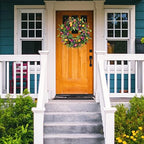 WreathDream 22 inch Spring Summer Wreath Tulip Wreath for Front Door with Purple Tassels, Eucalyptus Leaves, Ferns, Butterflies for Indoor Outdoor wall Festival Home Farmhouse Wedding Decor - Image 4