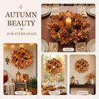 26 Inch Fall Wreaths for Front Door, Maple Leaf Wreath - Image 6