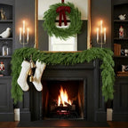 N&T NIETING 9FT Christmas Norfolk Pine Garland Real Touch Artificial Christmas Green Xmas Garland for Mantle, Table Holiday Fireplace Staircase Indoor Outdoor Christmas Decorations - Image 2