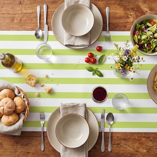AmazingSpark Striped Table Runner Roll,Light Green,50' Long X 16" Wide - Image 6