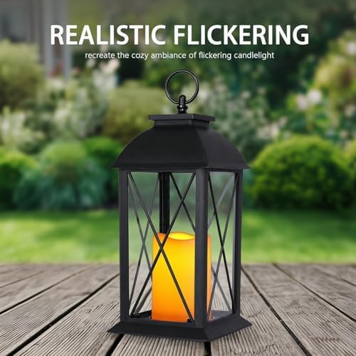 Bdor 13 Inch Outdoor Decorative Lanterns with LED Candle Timer 2 Pack Cross - Image 5
