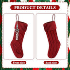 Christmas Stockings 18 Inches,Long Knitted Stocking with Name Tags - Image 4