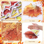 RattanView 12 Pcs Large Outdoor Fall Thanksgiving Maple Leaf Hanging Decor - Image 3