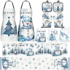 Bonuci 12 Pcs Christmas Kitchen Set Apron Table Runner Towel,Winter by Bonuci