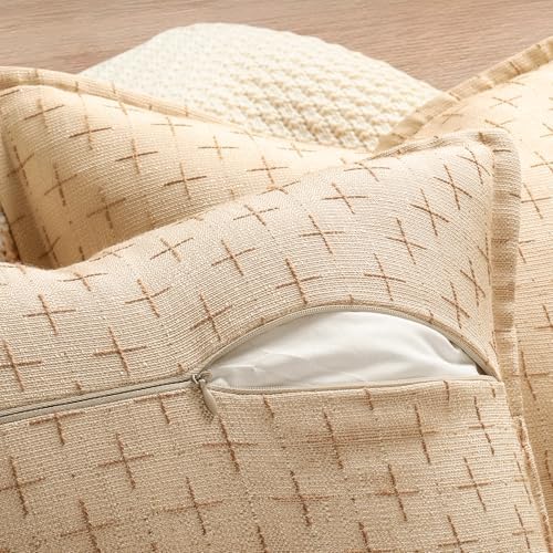 ZWJD Pillow Covers 22x22 Set of 2 Soft Polyester Textured Pillow Covers with Stylish Flange Edge Cozy Farmhouse Throw Pillows for Couch Bed Sofa Living Room - Image 3