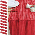 Cheesecloth Table Runner 10FT 12Pcs Red Boho Gauze Sheer Runners by Xiomot