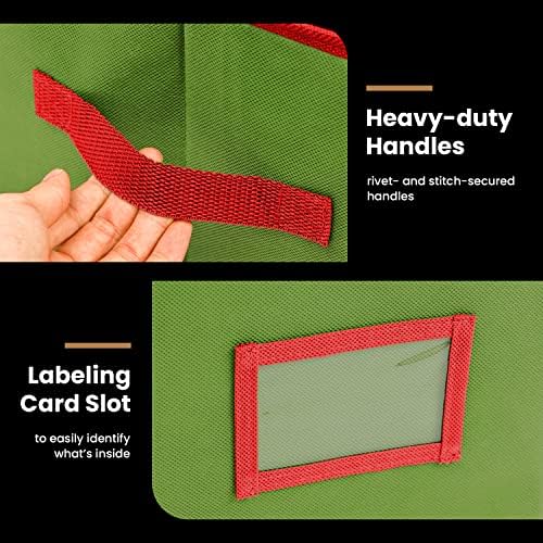 Holiday Cheer Premium Christmas Ornament Storage – Christmas Storage Container Perfect for Holiday Decorations and Ornament Storage Box – Fits 128 Holiday Ornaments – Tear-Proof Fabric - Image 5