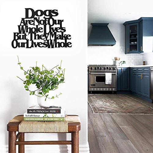 Wall Word Art Decorative Wood Sign for Pet, Dog, Cat, Horse, Pig, Animal Lovers with Fun Sayings and Quotes, 17 x 14 inches (Dogs are Not Our Whole Lives But They Make Our Lives Whole) - Image 2