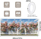 6 * 13FT Summer Rose Garage Door Cover Decorations Rose Garage Door Banner for Outdoor Indoor Summer Party Photography Backdrop - Image 2