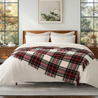 EverGrace Chenille Christmas Throw Blanket, 50"x60", White Stewart Plaid - Image 5