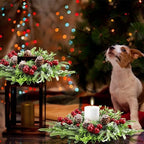 8 Pcs Christmas Candle Ring Wreath Small Kitchen Cabinet Table Decor - Image 6