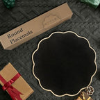 AHHFSMEI Round Faux Linen Placemats Set of 8 Heat Resistant Non-Slip Stain Proof Table Mats for Kitchen Dining Elegant Decor Place Mats (8, Black) - Image 6