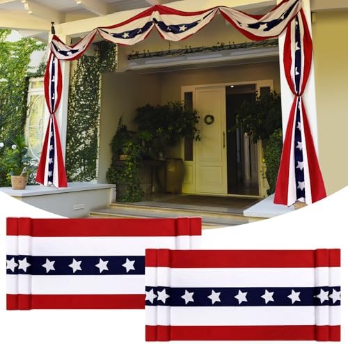 Remagr 2 Pack Patriotic Bunting 2.5x20 ft Flag Banner, 4th of July by Remagr