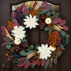 24 Inch Fall Wreath for Front Door, Autumn Wreath for Door Decoration by vivimemo