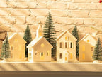 9 Pcs Christmas Village Figurines Sets - 4 Lighted Ceramic Houses & 5 Trees - Image 6