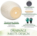 9.5 Inch Flower Pots for Indoor Plants,Ceramic Planter with Saucer Drainage Leak-Proof Mesh Gardening Gloves(Silk-White) - Image 4