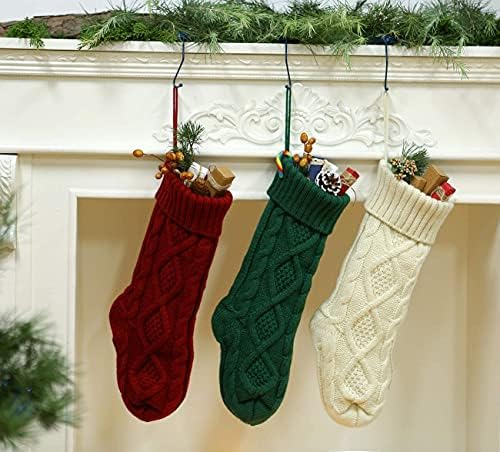 Fesciory Christmas Stockings 6 Pack, 18 Inch Large Cable Knit Xmas Decor - Image 3