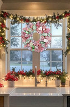 20" Christmas Wreath with Candies Pink & Gold Bow for Home Front Door Decor - Image 3