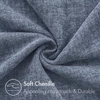 MIULEE Soft Chenille Throw Pillow Covers Dark Grey Blue 20x20 Pack of 2 - Image 2