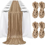 LemonRoad 4 Pcs 20ft Cheesecloth Table Runners Boho Gauze, Nude by Unknown