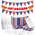 Suclain 150 Pcs Hot Dog Bar Party Supply, 4th of July Patriotic Decoration by Suclain