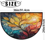 Abstract Leaf Door Mat for Outdoor Indoor Welcome Mat Half Round Doormat Entryway Rug 24" x 36" Door Mats for Home - Image 2